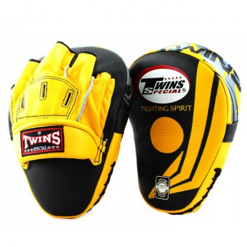 Боксерские ударные лапы Twins Special (FPML-10-43 yellow/black)
